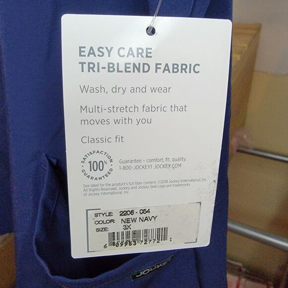 Jockey Scrub Top Fitted (Women's Cut) SS Navy - Size 3XL NWT - Picture 5 of 5